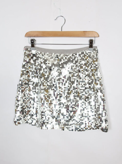 falda mini lentejuelas Zara plateada